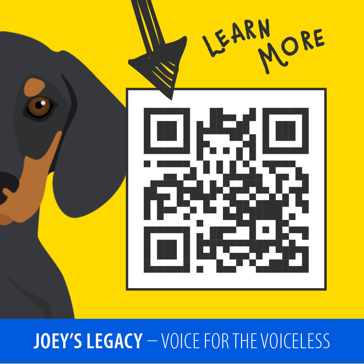 Joey's Legacy QR code social media post for website home page